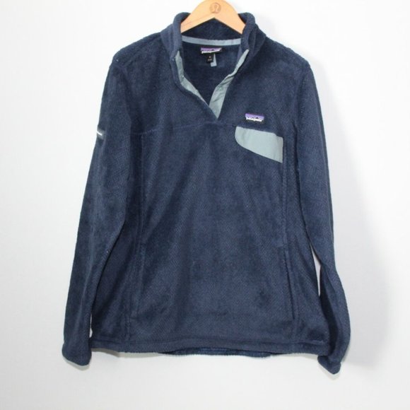 Patagonia Re-Tool Snap-T Pullover Fleece Jacket Navy Blue Company Logo XL H12627 - Picture 2 of 12